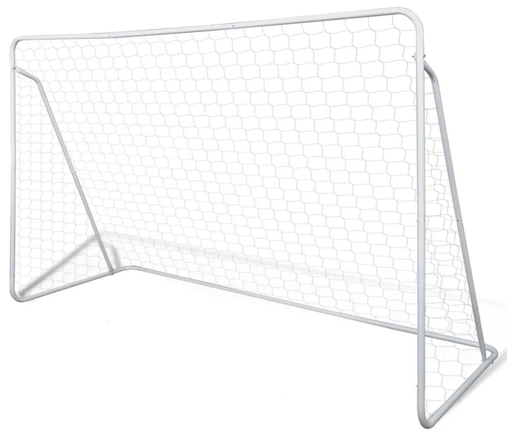 Balizas de futebol com redes 2 pcs aço 240x90x150 cm