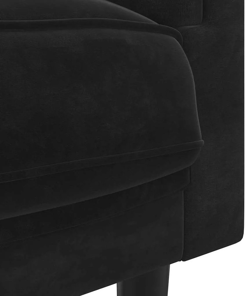 Poltrona com almofadão veludo preto