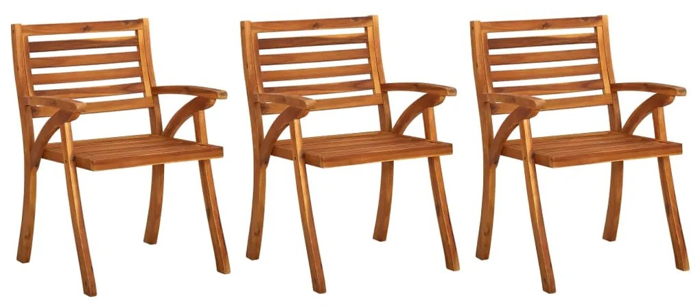 vidaXL Cadeiras de jardim 3 pcs madeira de acácia maciça
