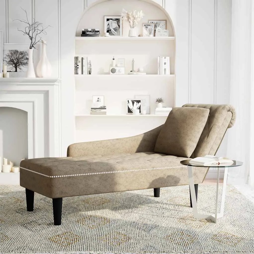 Chaise lounge c/ almofada/apoio braços direito couro artificial