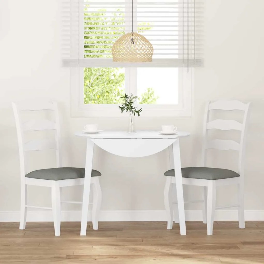 Cadeiras de jantar com almofadões 2 pcs madeira maciça branco