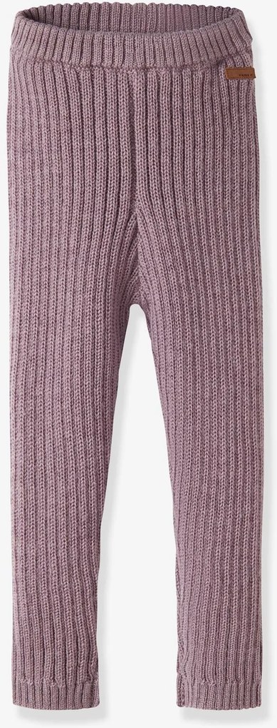As leggings em malha de lã merino name it para menina pau-rosa