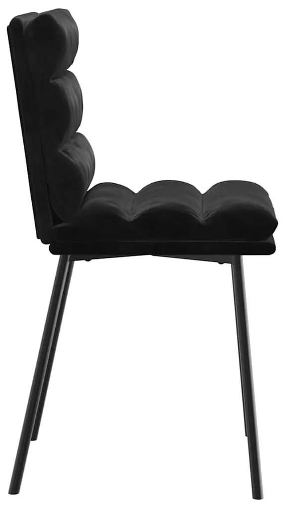 Cadeiras de jantar 6 pcs veludo preto