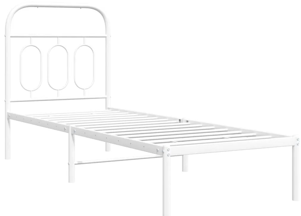 Estrutura de cama sem colchão com cabeceira 75x190 cm branco