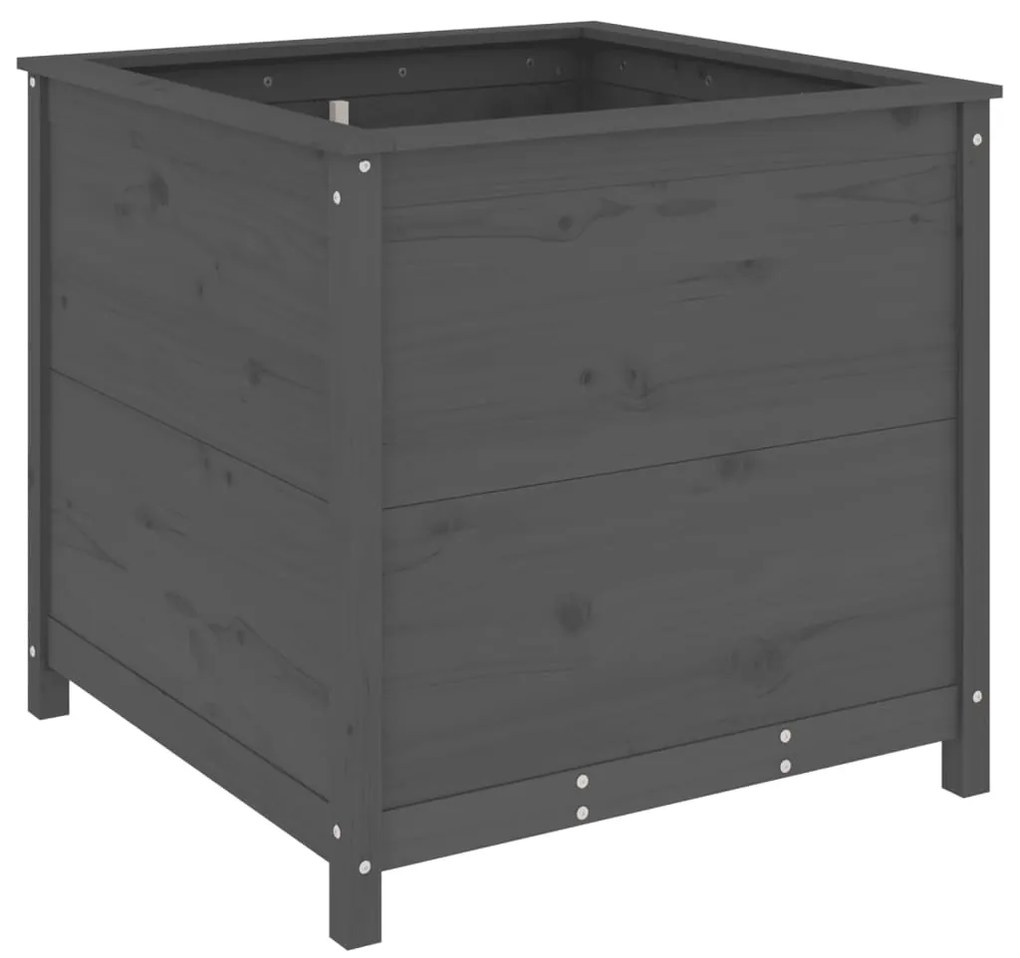 Vaso/floreira de jardim 82,5x82,5x78 cm pinho maciço cinzento