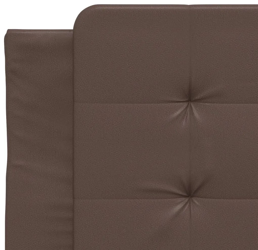 Cama com colchão 100x200 cm couro artificial castanho