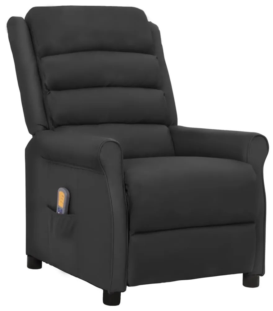 vidaXL Poltrona de massagens couro artificial preto