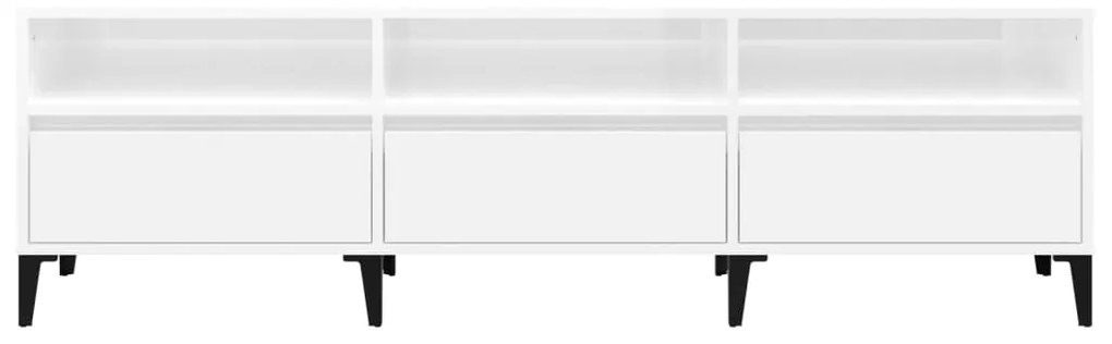 Móvel p/ TV 150x30x44,5 cm derivados madeira branco brilhante