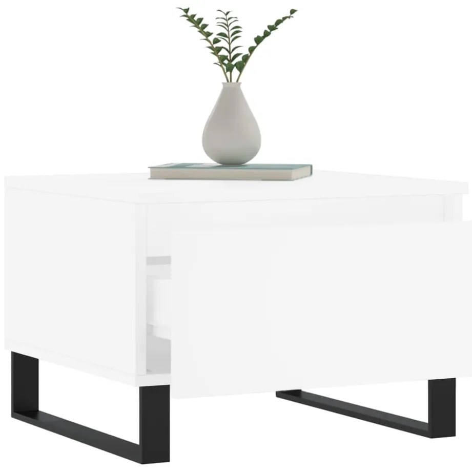 Mesas de centro 2 pcs 50x46x35 cm derivados de madeira branco