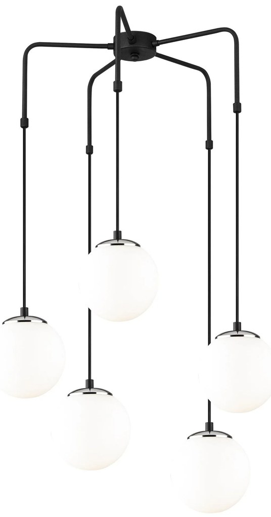 Candeeiro de Teto Uzum – Preto e Branco – 60 cm de Diâmetro, 100 cm de