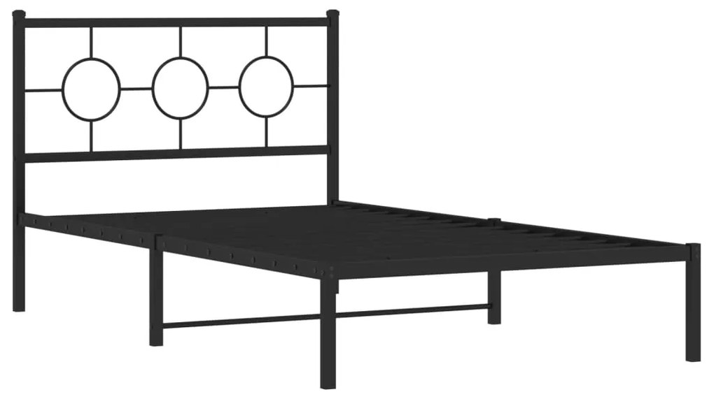 Estrutura de cama com cabeceira 107x203 cm metal preto