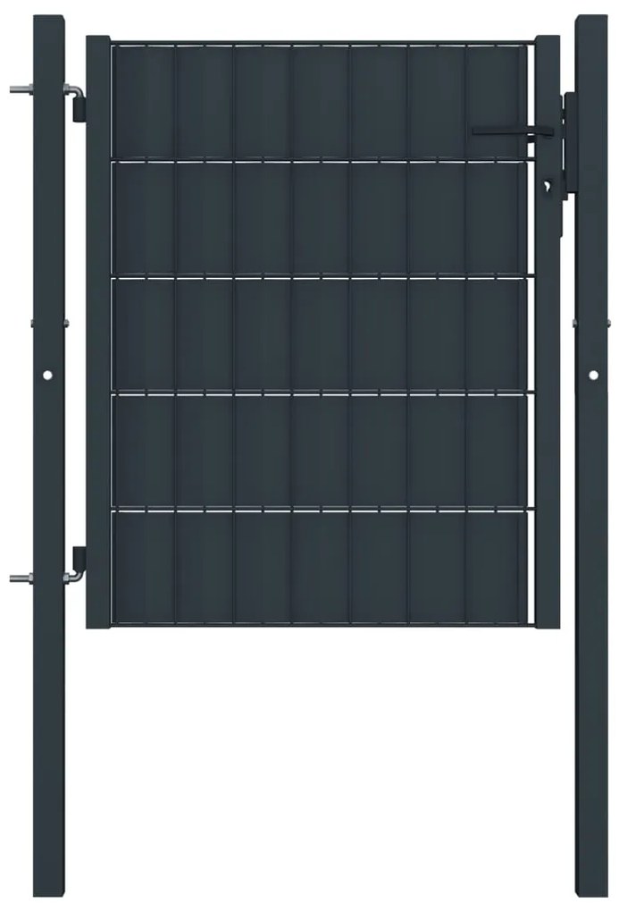 vidaXL Portão de cerca 100x101 cm PVC e aço antracite