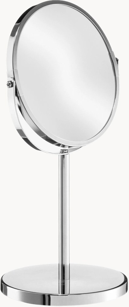 Espelho de maquilhagem redondo Flip com ampliação e base em metal