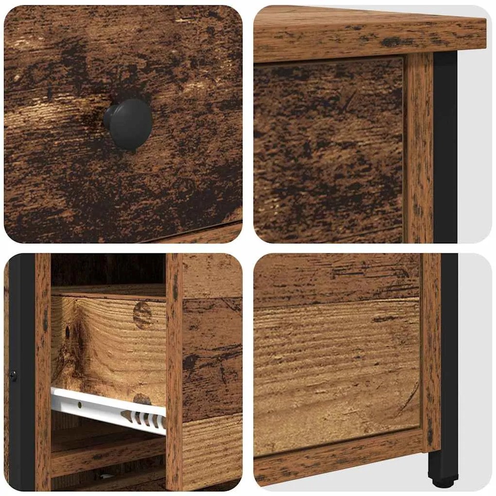 Mesa de Madeira Velha Madeira Velha MDF, Madeira de Partícula, Metal