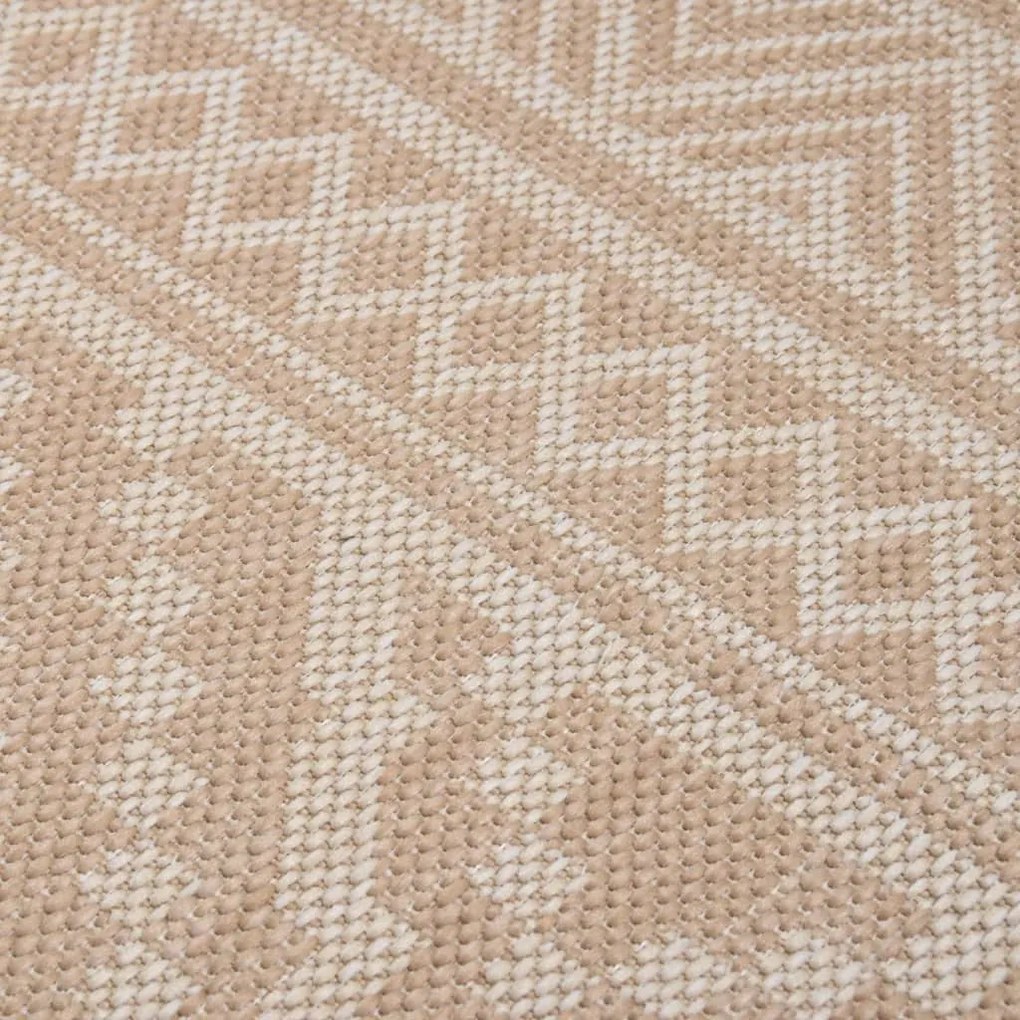 Tapete de tecido plano p/ exterior 160x230 cm riscas castanhas