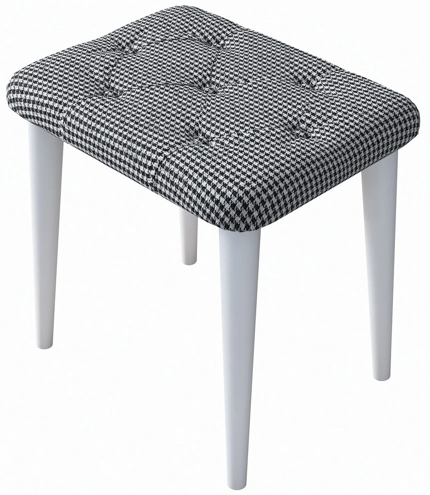 Pouffe BM101 – Preto e Branco – 45x45x35 cm