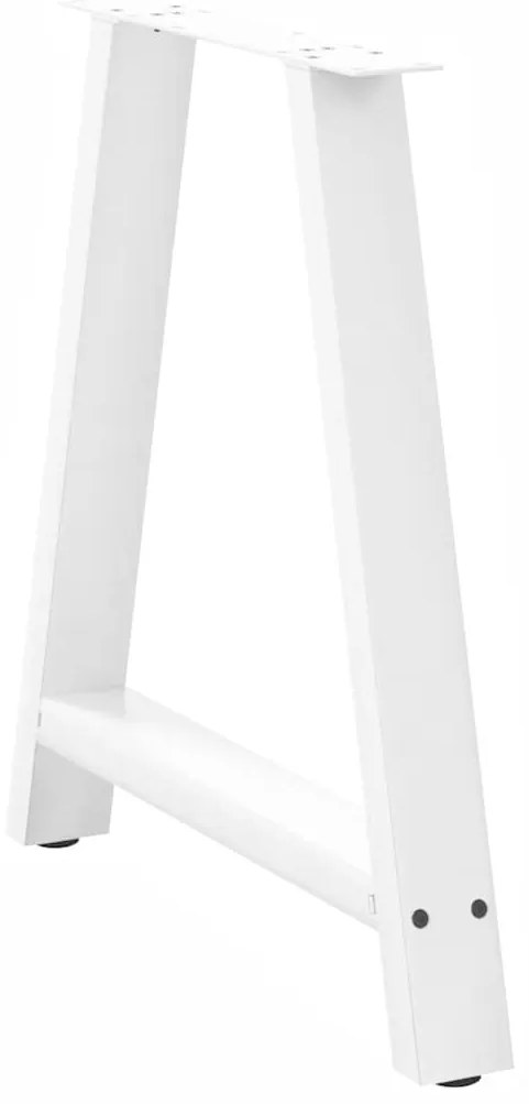 Pés para mesa de jantar em formato A, 2 peças, branco, 70x(72-73) cm,