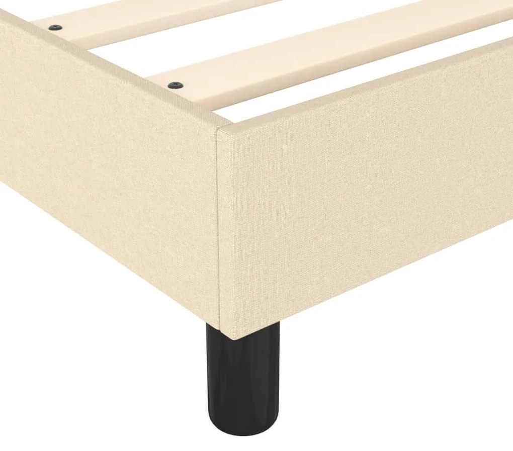 Estrutura de cama 90x190 cm tecido cor creme