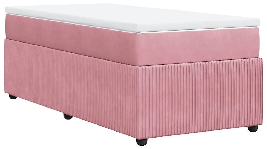 Cama com molas/colchão 80x200 cm veludo rosa