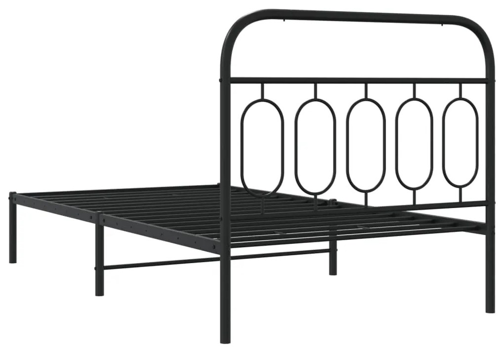 Estrutura de cama com cabeceira 107x203 cm metal preto