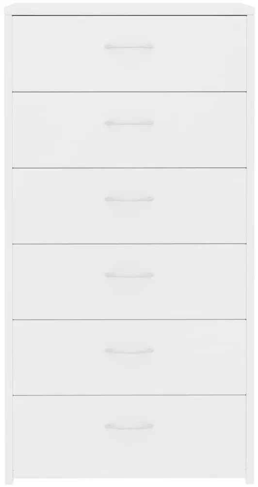 Aparador com 6 gavetas 50x34x96 cm contraplacado branco