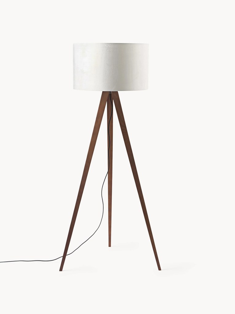 Candeeiro de pé com tripé em madeira maciça Jake