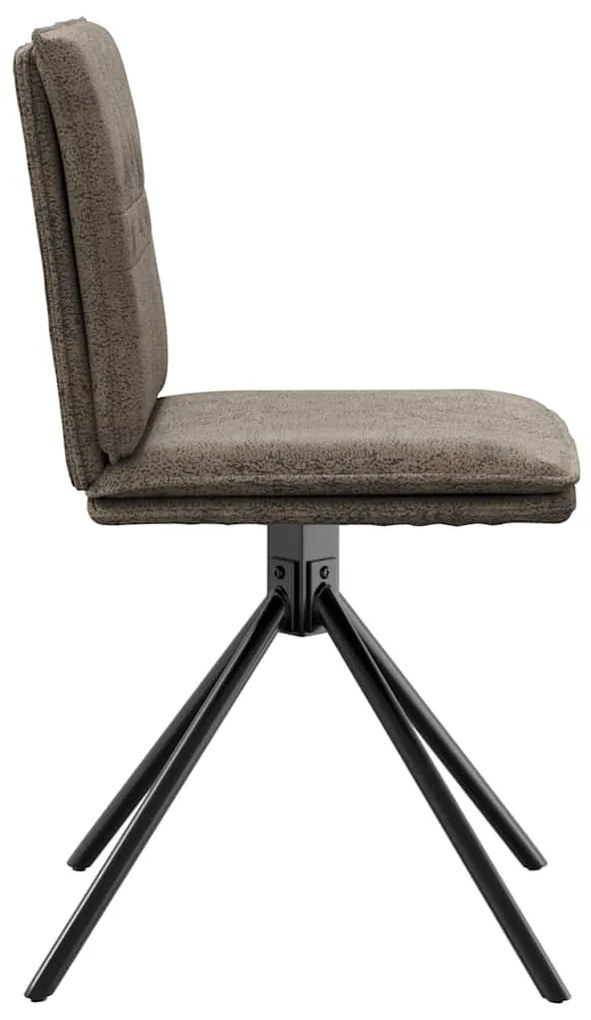 Cadeiras de jantar 4 pcs cinza escuro Faux Suede Couro