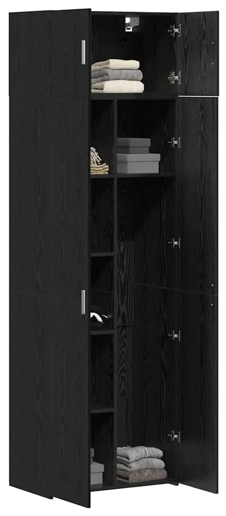 Armário de Armazenagem vidaXL Carvalho Preto 70x42,5x225 cm Madeira en