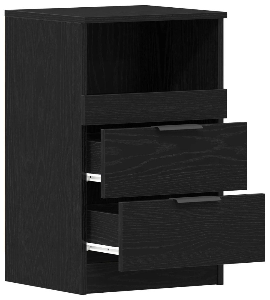 Criado-mudo vidaXL Preto Carvalho 40x35x65 cm Feito de Madeira Derivad