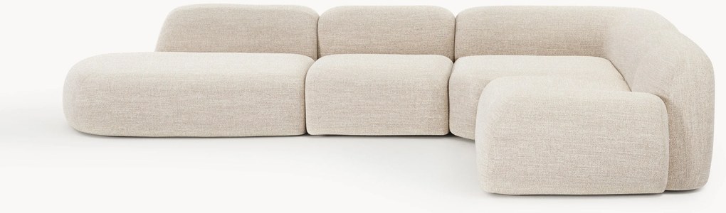 Sofá de canto modular XL em bouclé Wolke