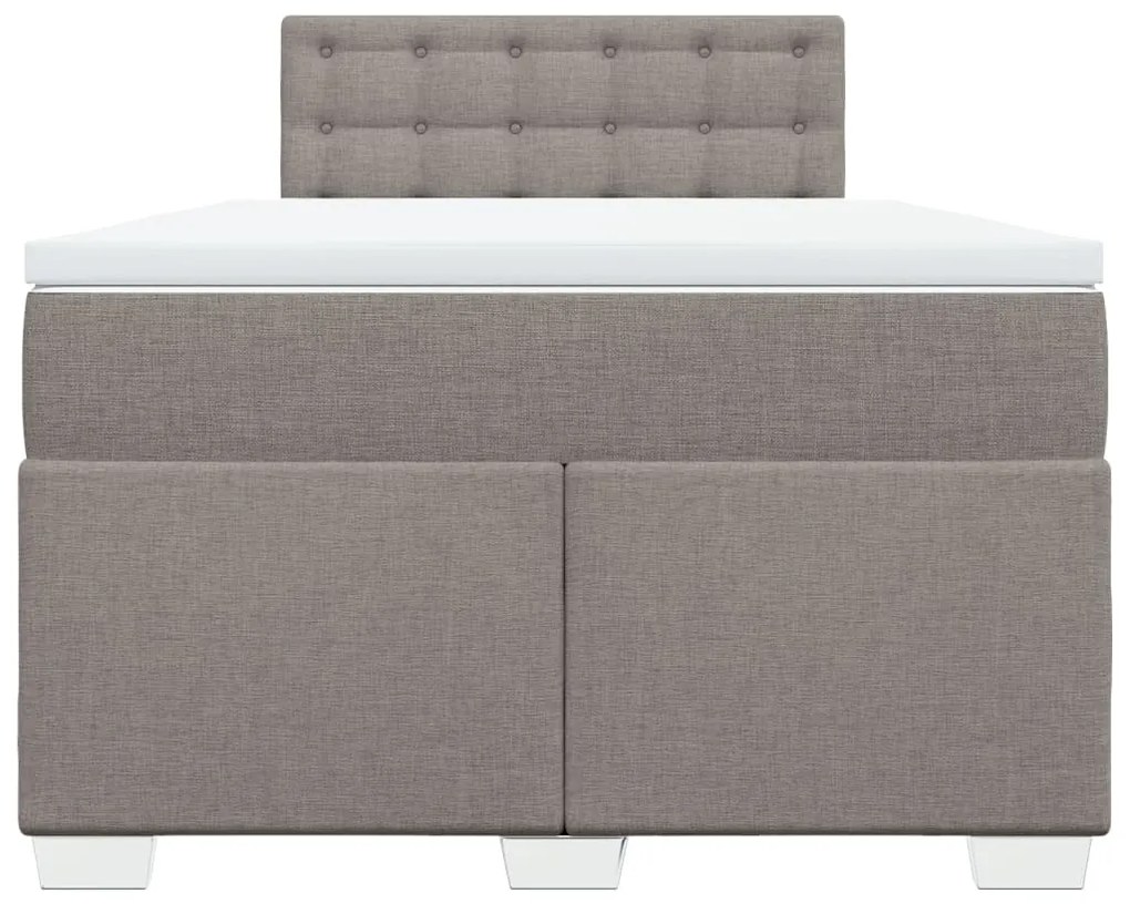 Cama boxspring c/ colchão 120x190cm tecido castanho-acinzentado