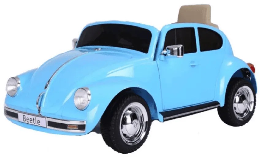 Carro elétrico para crianças volkswagen Carocha Classico 12V com pneus de borracha Azul