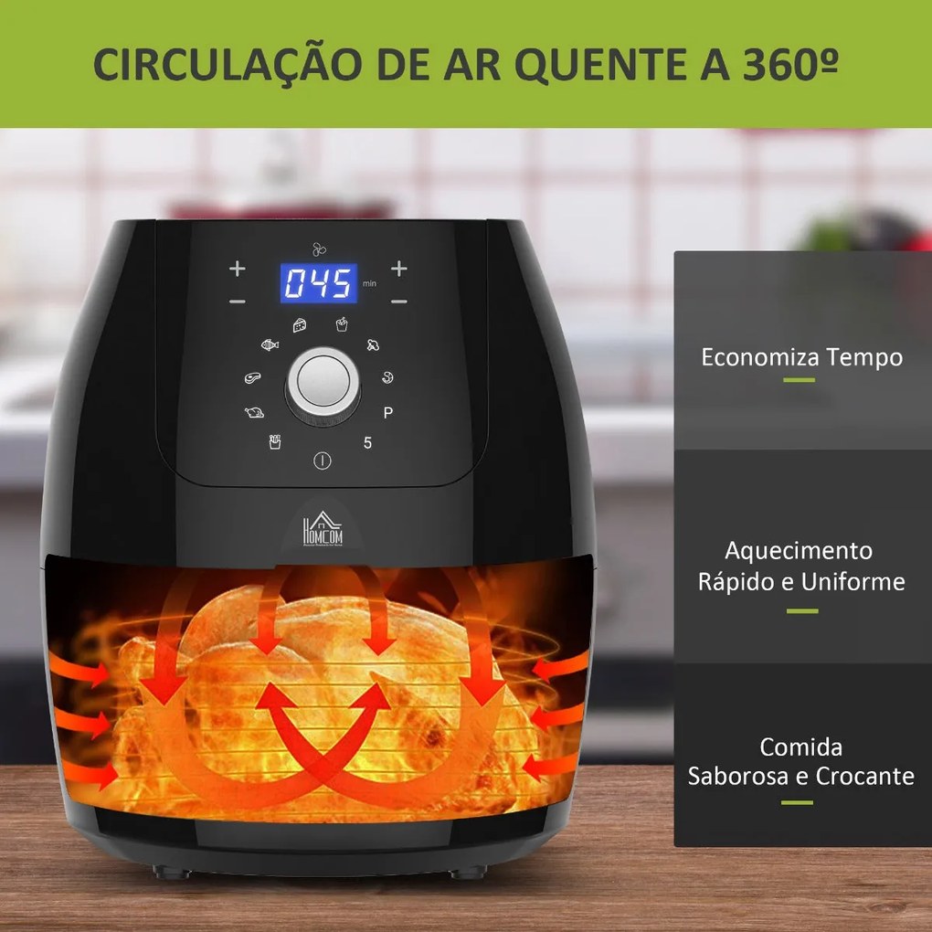 Fritadeira a Vapor de 5,5L - Design Moderno