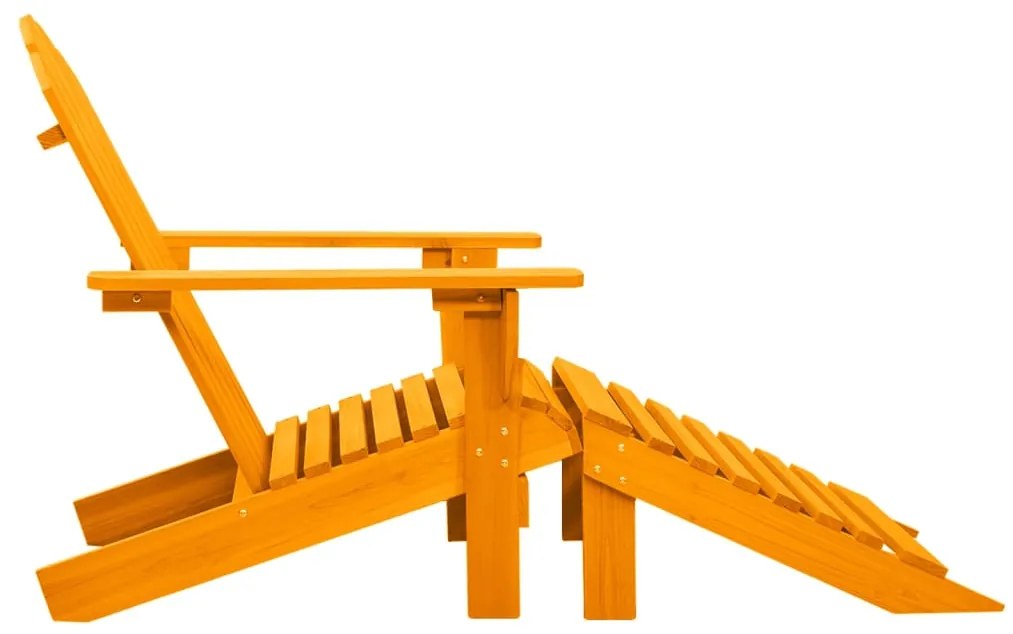 Cadeira Adirondack p/ jardim com otomano abeto maciço laranja