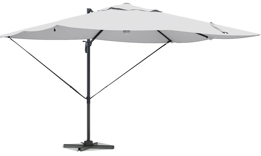 Guarda-sol de Braço Articulado Bege Poliéster, Alumínio Grande