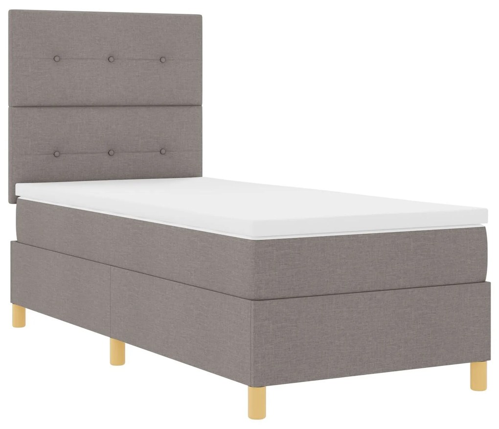 Cama Box com Colchão Taupe 100x200 cm Tecido