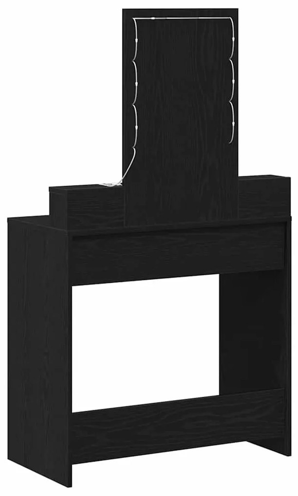 mesinha de maquilhagem vidaXL com luzes LED em Carvalho preto 79x41x14