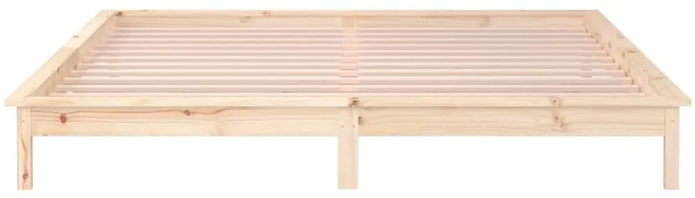 Estrutura de cama de casal c/ LED 135x190 cm madeira maciça