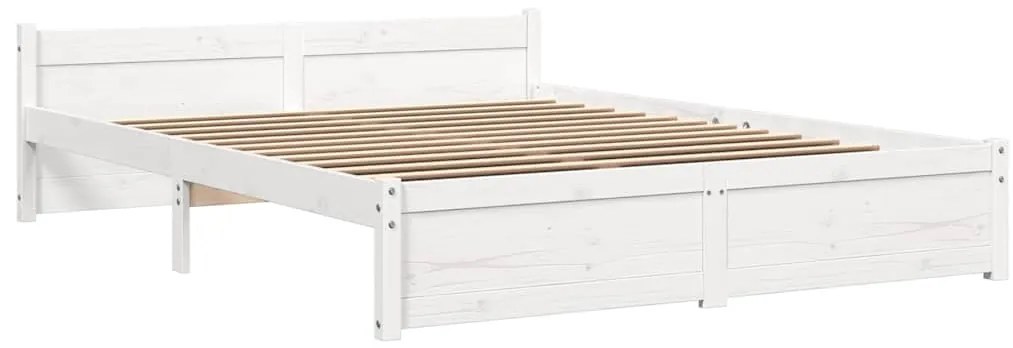 Estrutura de cama 160x200 cm madeira maciça branco