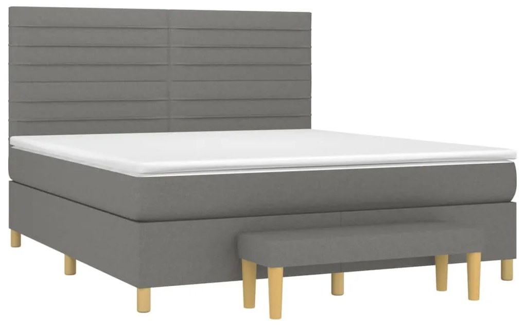 Cama com molas/colchão 180x200 cm tecido cinzento-escuro
