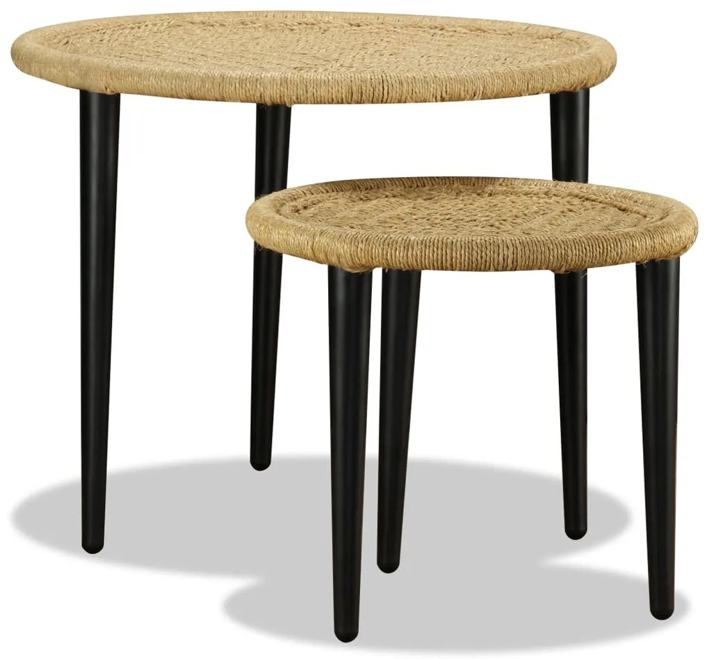 Conjunto de mesas de centro 2 pcs juta natural