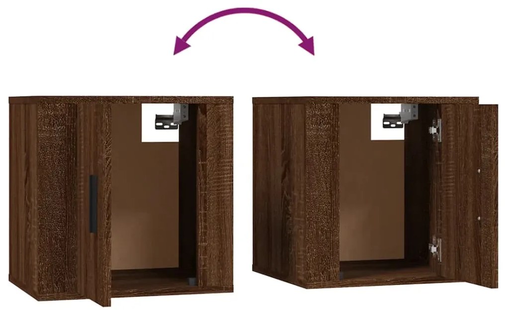 Móveis de TV de parede 2 pcs 40x34,5x40 cm carvalho castanho