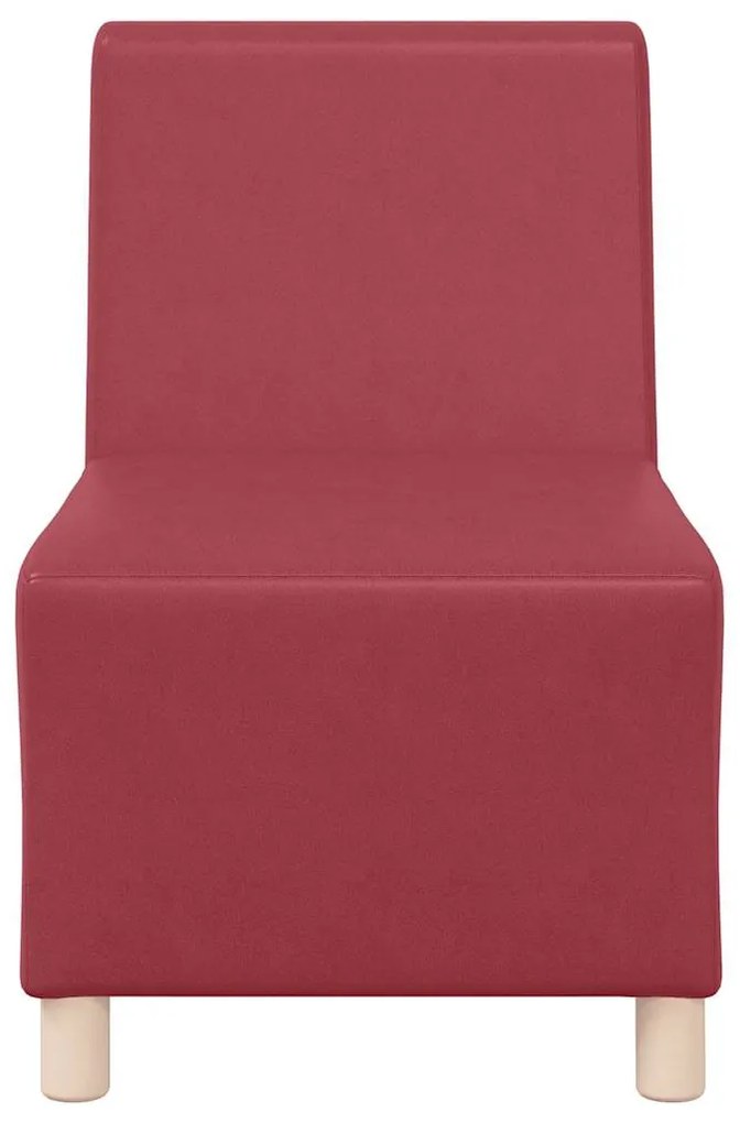 Poltrona sem braços 55 cm couro artificial vermelho tinto