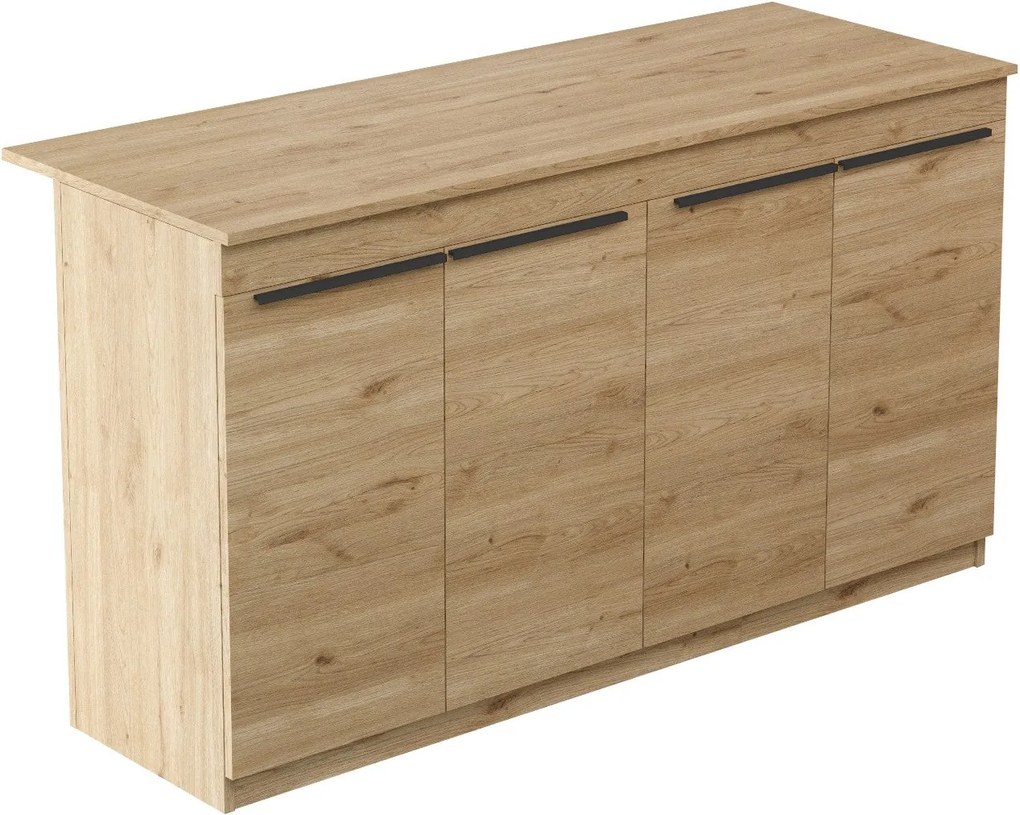 Ilha de Cozinha "Orren" - 160x90x60 cm - Carvalho - Design Moderno