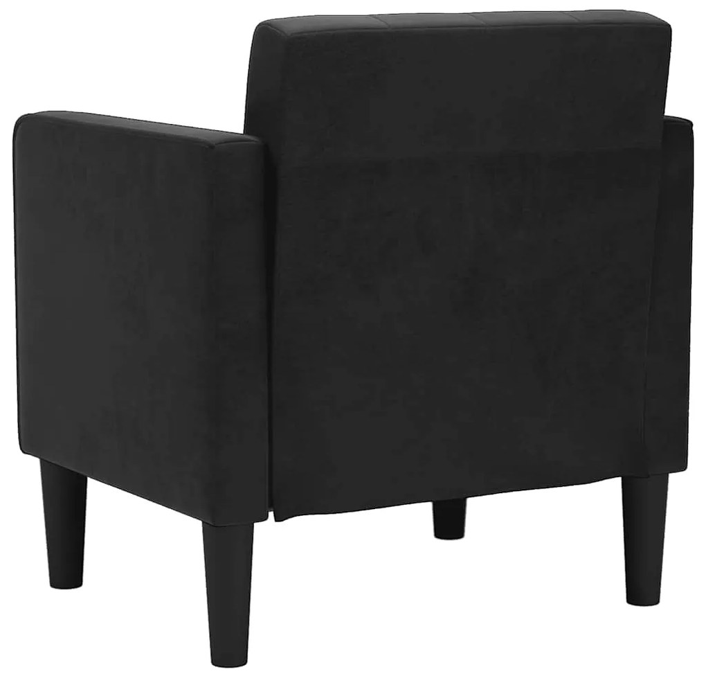 Poltrona com apoio de braços 53 cm veludo preto