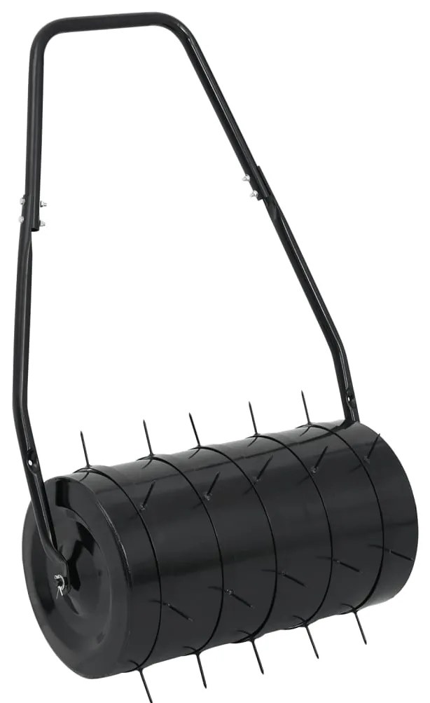 vidaXL Rolo relvado jardim c/ grampos arejamento 42L ferro/aço preto