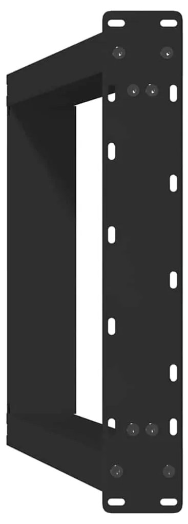 Pés de mesa de jantar em forma de U, 2 peças, preto, 50x(72-73) cm, aç