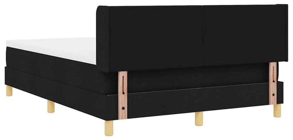 Cama Box com cabeceira Manual Preto 140 x 200 cm Estofado