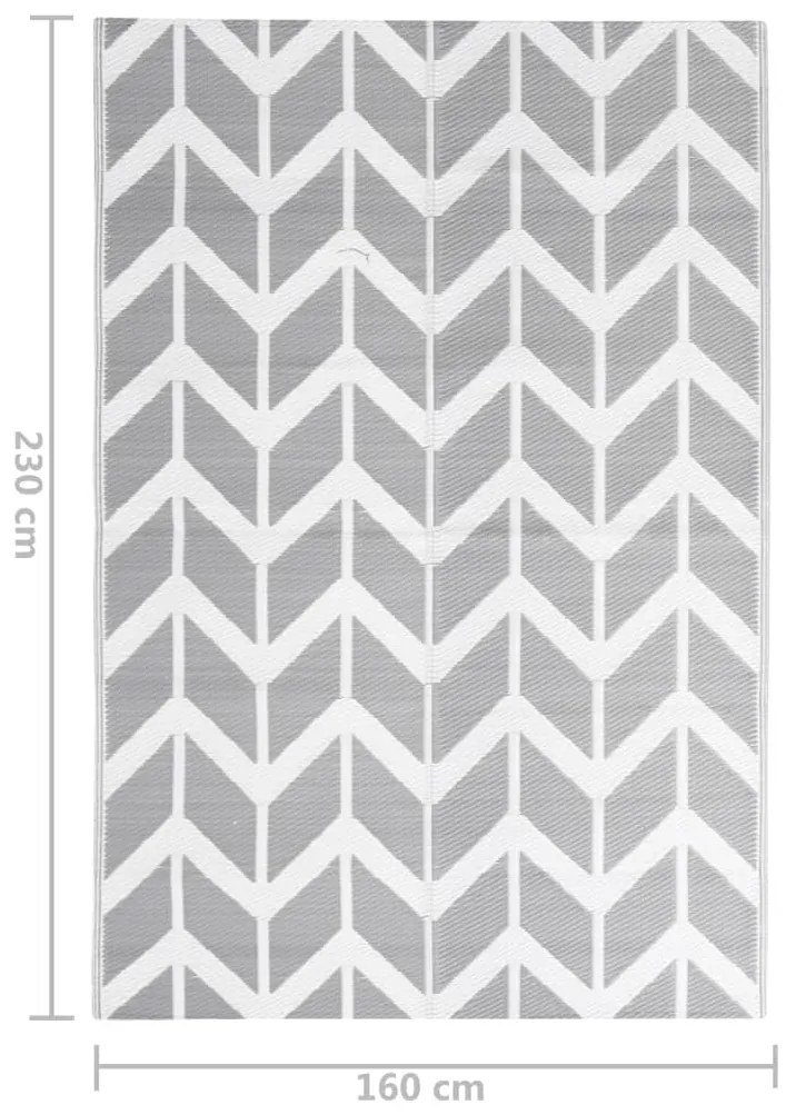 Tapete de exterior 160x230 cm ARAKIL PP cinzento
