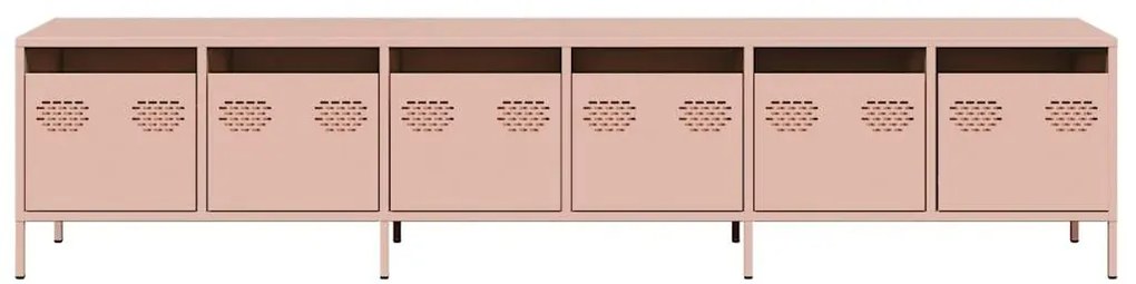 Móvel de TV 202x39x43,5 cm aço laminado a frio rosa